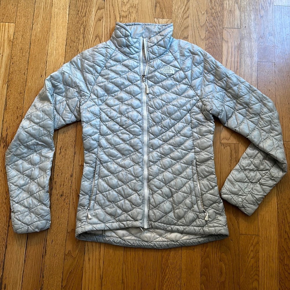 Grey North Face Bubble Jacket